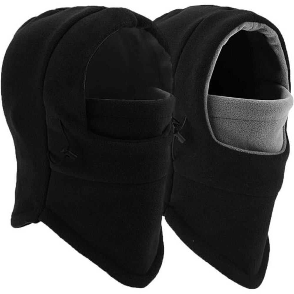 Balaclava Ski Mask 2 Pcs - Windproof Warmer Fleece Adjustable Winter Mask